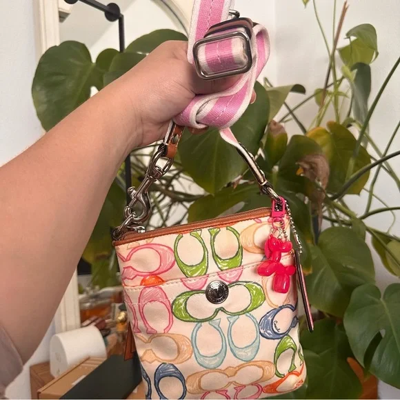Y2K Coach Multicolor Crossbody Bag (pink charm not included) - Picture 7 of 7